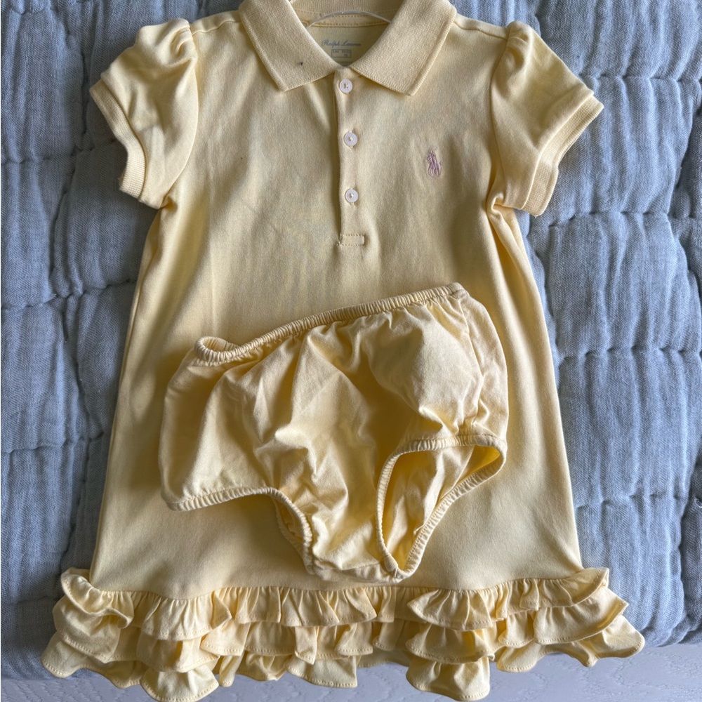Polo Yellow Ruffled Polo Dress for Kids